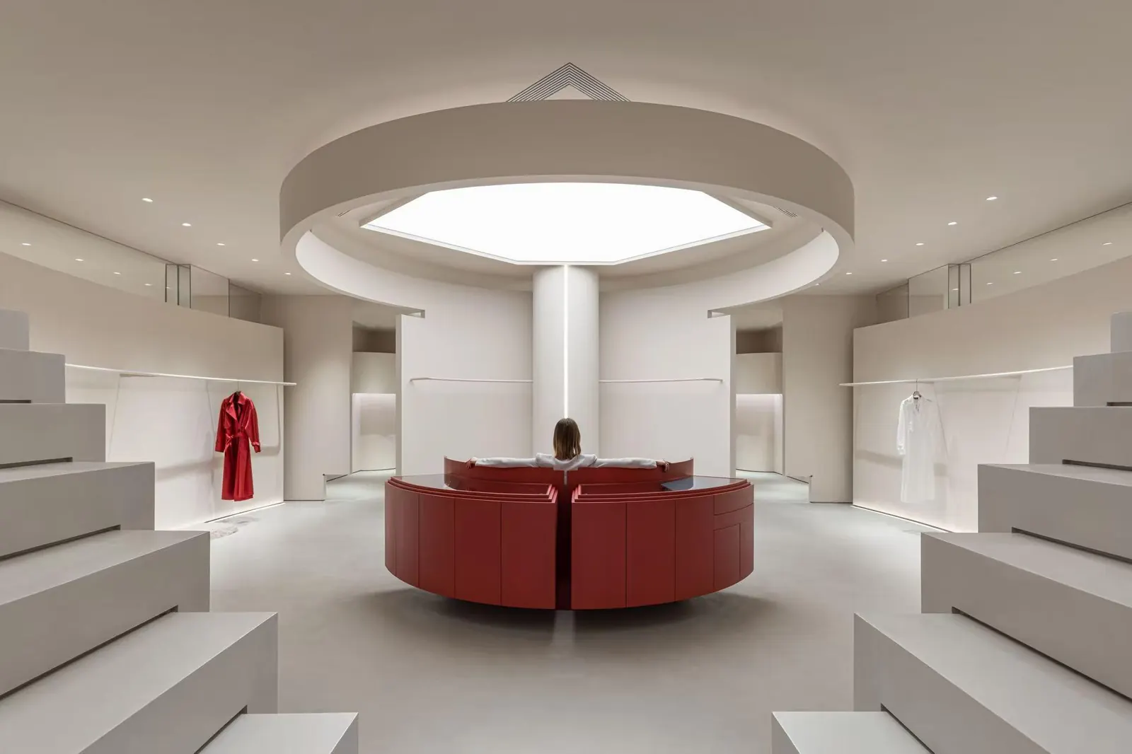 Architectural interior with concealed linear lighting